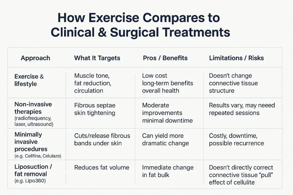 Sculpting Your Bum: Can Toning Exercises Really Reduce Cellulite? 2 How exercise compares to treatments from Lipo 360 Chelmsford